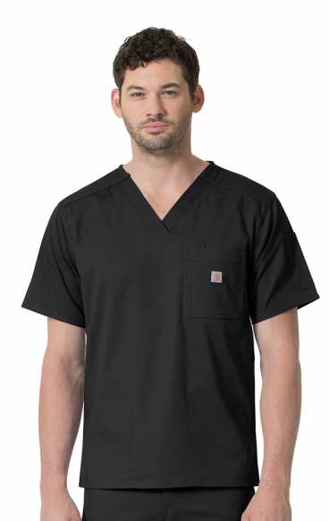 *FINAL SALE XL C16418 Carhartt Ripstop Rugged Flex Men's Slim Fit 6 Pocket Scrub Top