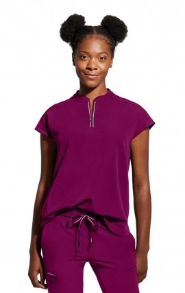 2286 Healing Hands HH360 Sandy Mandarin Collar Top