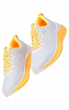 Infinite Light Grey/Neon Orange Women's Lightweight Slip Resistant Sneaker from Infinity Footwear by Cherokee