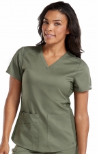 7459 Med Couture Performance Touch V-NECK SHIRTTAIL TOP