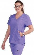 316 Koi Lite™ Scrubs Philosophy Mock Wrap Side Zipper Top