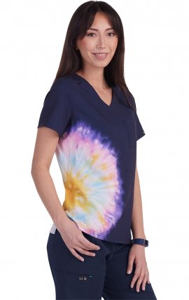 1114PLM koi Basics Lani Tie-Dye Print Top - Tie Dye Splash