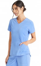 IP790A Inspira Flex Fitted V-Neck Top with Princess Seams