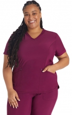 IP790A Inspira Flex Fitted V-Neck Top with Princess Seams