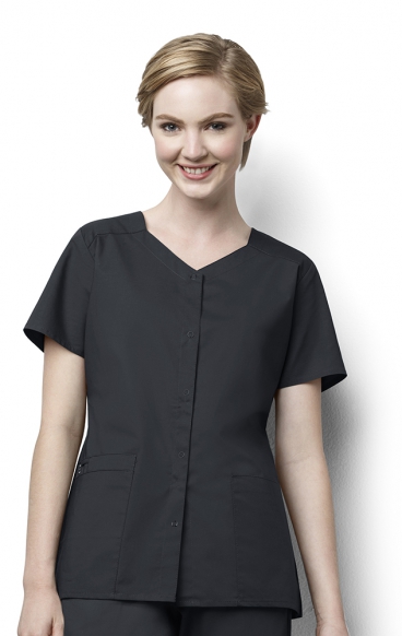 *FINAL SALE XS 200 WonderWORK Women’s Short Sleeve Snap Front Scrub Top