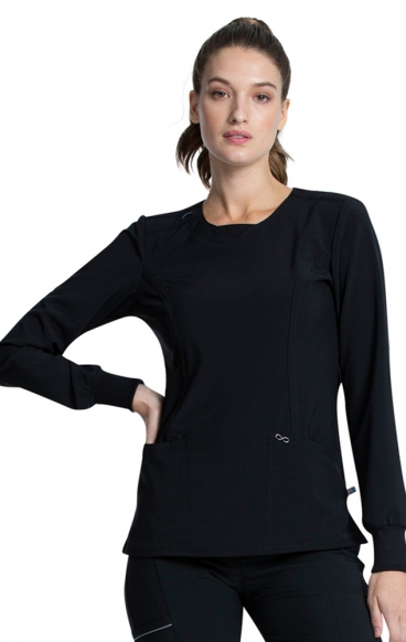 *FINAL SALE XL CK781A Long Sleeve Round Neck Top by Infinity with Certainty® Antimicrobial Technology