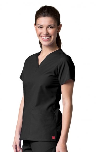 1716 Red Panda Women's V-Neck Two Pocket Top by Maevn 1716 Red Panda Women's V-Neck Two Pocket Top by Maevn