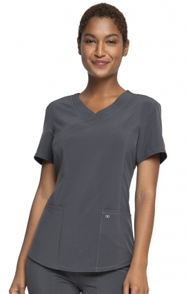 CKA688 Allura Mock-Wrap 3 Pocket Top by Cherokee