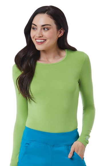 *FINAL SALE L 6709 Maevn COOLMAX Knit Women's Long Sleeve Under Scrub Tee