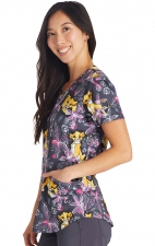 TF737 Tooniforms V-Neck Print Top with Welt Pockets by Cherokee Uniforms - Through the Jungle