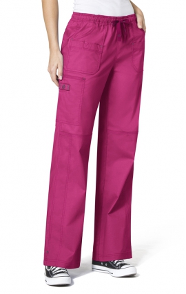 5108 WonderFlex Faith Multi-pocket Cargo Scrub Pants - Hot Pink