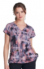 1120PR Planet koi Meadow Print Top - Exotic Waves