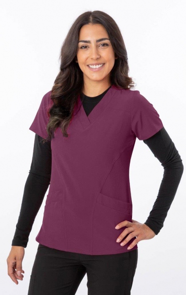 *FINAL SALE M 18-1060 Zinnia Stretch Double Pocket Scrub Top by Greentown