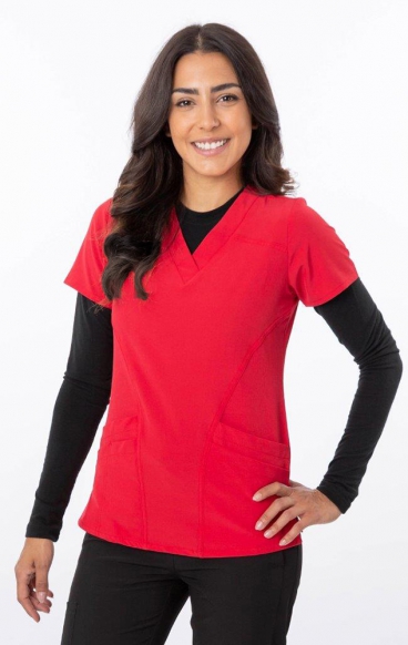 *FINAL SALE M 18-1060 Zinnia Stretch Double Pocket Scrub Top by Greentown