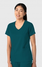 6251 Boundless Curved V-Neck Top with 3 Pockets by WINK