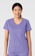 6251 Boundless Curved V-Neck Top with 3 Pockets by WINK