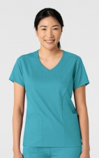 6251 Boundless Curved V-Neck Top with 3 Pockets by WINK