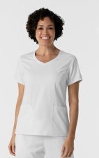 6251 Boundless Curved V-Neck Top with 3 Pockets by WINK