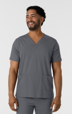 6351 Boundless Men's Multi-Pocket V-Neck Scrub Top by WINK