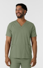 6351 Boundless Men's Multi-Pocket V-Neck Scrub Top by WINK