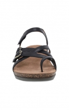 Roslyn Black Waxy Burnished Leather Sandal by Dansko