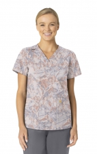 C13414 Carhartt 4 Pocket V-Neck Print Top - Snowy Ridges