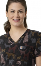 C13014 Carhartt Force Cross-Flex Print Tuck-In Top - Heartwarming Hounds