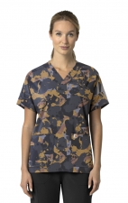 C13314 Carhartt Force Cross-Flex Oversize V-Neck Print Top - Painter's Camo