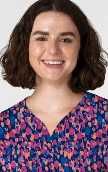 6267 WINK Dolman Y-Neck Print Scrub Top - Painted Dots Navy 6267 WINK Dolman Y-Neck Print Scrub Top - Painted Dots Navy