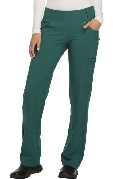 *FINAL SALE M CK002P Petite iFlex Mid Rise 6 Pocket Straight Leg Cargo Pant by Cherokee