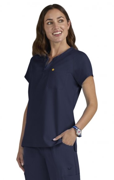 S100 Smiley World Ecstatic Zipper Neck Top by koi S100 Smiley World Ecstatic Zipper Neck Top by koi