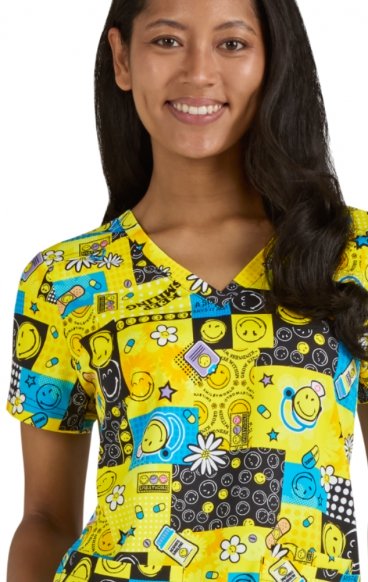S102PR Smiley World Adoring Print Top by koi - Keep Smiling S102PR Smiley World Adoring Print Top by koi - Keep Smiling