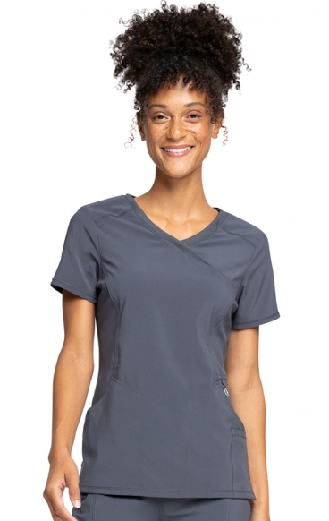 *FINAL SALE L 2625A Mock Wrap Top by Infinity with Certainty® Antimicrobial Technology