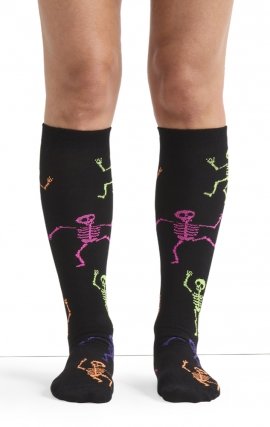 Print Support Dancing Skeletons Women's Graduated Medium Support Compression Socks by Cherokee