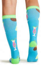 Print Support Drink Up Women's Graduated Medium Support Compression Socks by Cherokee