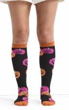 Print Support Happy Pumpkins Women's Graduated Medium Support Compression Socks by Cherokee