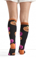 Print Support Happy Pumpkins Women's Graduated Medium Support Compression Socks by Cherokee