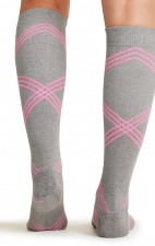 LX Support Twisted Shocking Pink Unisex Medium Compression Knee High Socks with Arch Support by Cherokee