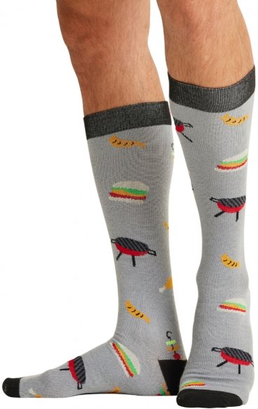 Men's Print Support BBQ All Day Graduated Medium Support Compression Socks by Cherokee