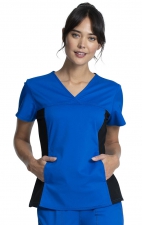 WW2875 Workwear Revolution Flexi Panel V-Neck Top with Kangaroo Pocket by Cherokee