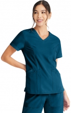 IP790A Inspira Flex Fitted V-Neck Top with Princess Seams