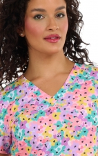 1054 Zavaté Ava Therese Audrey Print Scrub Top - Fantastic Florals