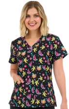 1054 Zavaté Ava Therese Audrey Print Scrub Top - Groovy Fruits