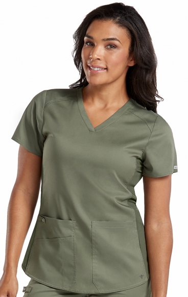 *FINAL SALE S 7459 Med Couture Performance Touch V-Neck Shirttail Top