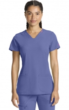 MC702 Amp 3 Pocket V-Neck Top with Flex Panels by Med Couture