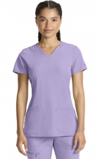 MC702 Amp 3 Pocket V-Neck Top with Flex Panels by Med Couture