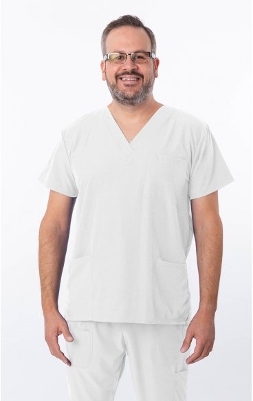 *FINAL SALE XL 18-1072A Zinnia Unisex 3 Pocket Scrub Top by Greentown *FINAL SALE XL 18-1072A Zinnia Unisex 3 Pocket Scrub Top by Greentown