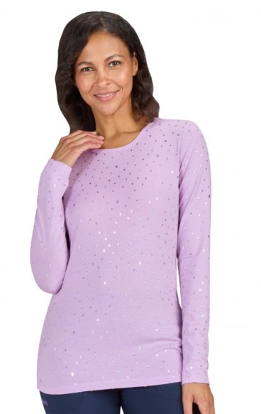 167PR Tessa Long Sleeve Underscrub Tee by koi - Lavender Iridescent Diamond 167PR Tessa Long Sleeve Underscrub Tee by koi - Lavender Iridescent Diamond