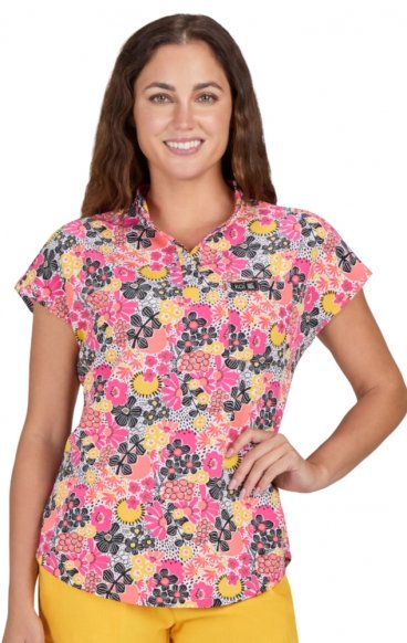 1093PRA koi Basics Ari Split Neck Print Top - Susani Floral 1093PRA koi Basics Ari Split Neck Print Top - Susani Floral