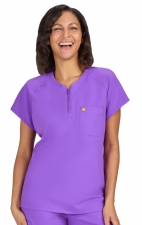 S100 Smiley World Ecstatic Zipper Neck Top by koi